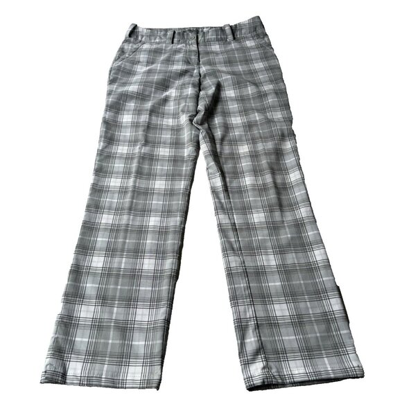 Nike Golf Tour Performance Dri-Fit Pants Womens Size 6 30x30 Stretch Gray Plaid - Picture 1 of 16